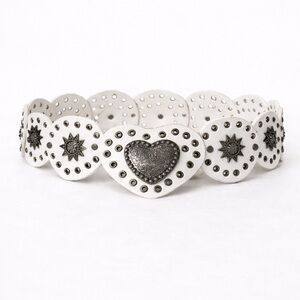 Torrid White Heart Concho Belt 5X Star Western Boho Y2K Wide